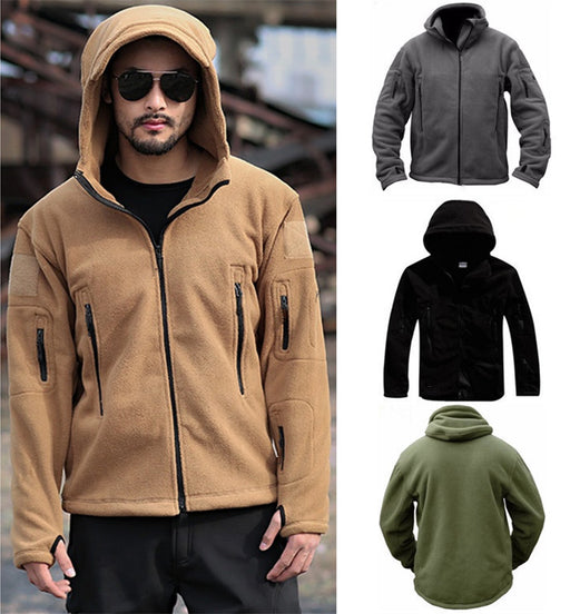 Men's Outdoor Keep Warm Liner Fleece Sweater Cold-proof Shell Jacket - Mithdizonee